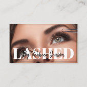 Grimasseur Eyelash Wimpers Zwart & Wit script Visitekaartje (Voorkant)