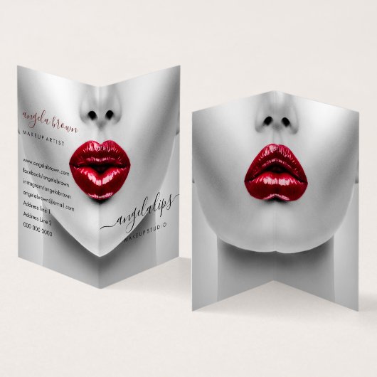 Grimasseur Foto lippenstift gloss Visitekaartje (Binnen en buitenkant)