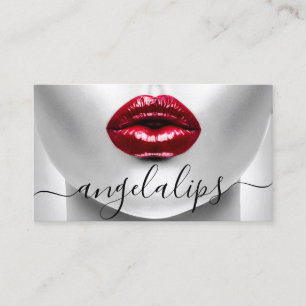 Grimasseur Foto rode lippenstift glanzende lippen Visitekaartje
