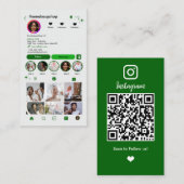 Grimasseur Instagram Groen | QR Code Visitekaartje (Voorkant / Achterkant)