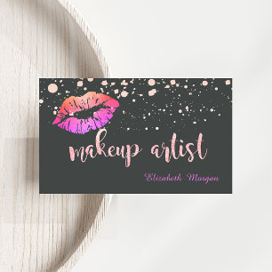 Grimasseur Moderne Glitterige Lippen Stippen Visitekaartje