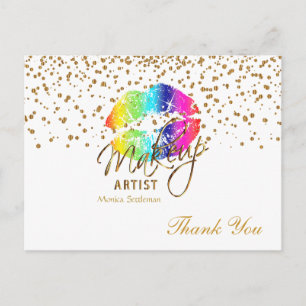 Grimasseur Regenbooglippen op Wit Briefkaart