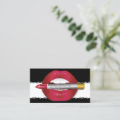 Grimasseur Rode Lippen Gescheurde Papier Look Visitekaartje (Staand voorkant)