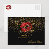 Grimasseur Roode Lippen op Zwart Briefkaart (Voorkant / Achterkant)