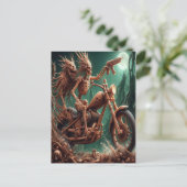 Grimbone en Skulldust, gemonteerd hun grote haksel Briefkaart (Staand voorkant)