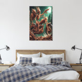 Grimbone en Skulldust, gemonteerd hun grote haksel Canvas Afdruk (Insitu (Slaapkamer))