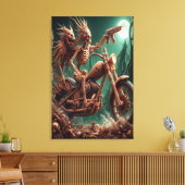 Grimbone en Skulldust, gemonteerd hun grote haksel Canvas Afdruk (Insitu (Woonkamer))