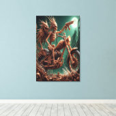 Grimbone en Skulldust, gemonteerd hun grote haksel Canvas Afdruk (Insitu (Houten vloer))