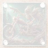 Grimbone en Skulldust, gemonteerd hun grote haksel Glazen Onderzetter (Achterkant)