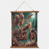 Grimbone en Skulldust, gemonteerd hun grote haksel Hangend Wandkleed (Voorkant)