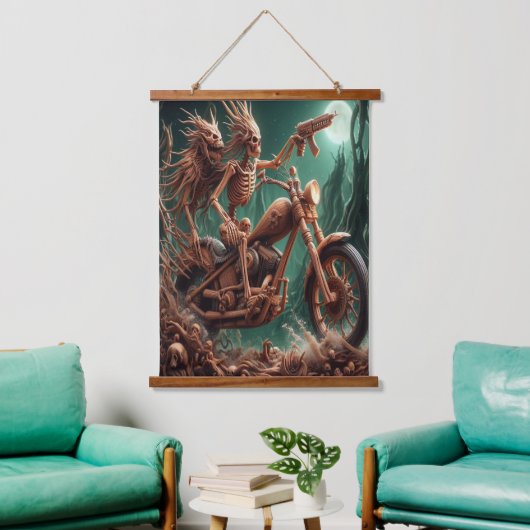 Grimbone en Skulldust, gemonteerd hun grote haksel Hangend Wandkleed (Woonkamer)