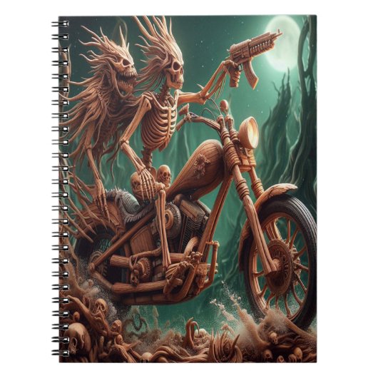 Grimbone en Skulldust, gemonteerd hun grote haksel Notitieboek (Voorkant)