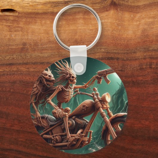 Grimbone en Skulldust, gemonteerd hun grote haksel Sleutelhanger (Achterkant)