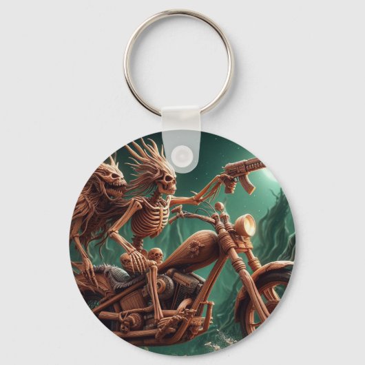 Grimbone en Skulldust, gemonteerd hun grote haksel Sleutelhanger (Achterkant)