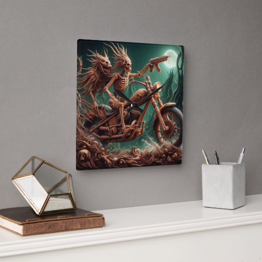 Grimbone en Skulldust, gemonteerd hun grote haksel Vierkante Klok (Kantoor)