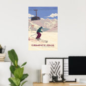 Grimentz-Zinal Skigebied Reisposter Poster (Thuiskantoor)