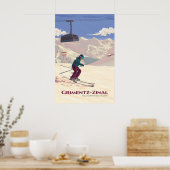Grimentz-Zinal Skigebied Reisposter Poster (Keuken)