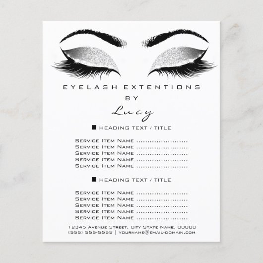 Grimers Glitter Schoonheid Prijs Zwart Wit Flyer (Voorkant)