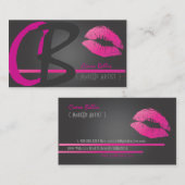 Grimers, Monogram, hete roze lippen Visitekaartje (Voorkant / Achterkant)