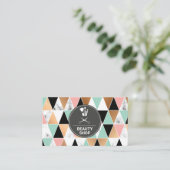 Griminkit | Driehoekig patroon Marmer Kleurenschem Visitekaartje (Staand voorkant)