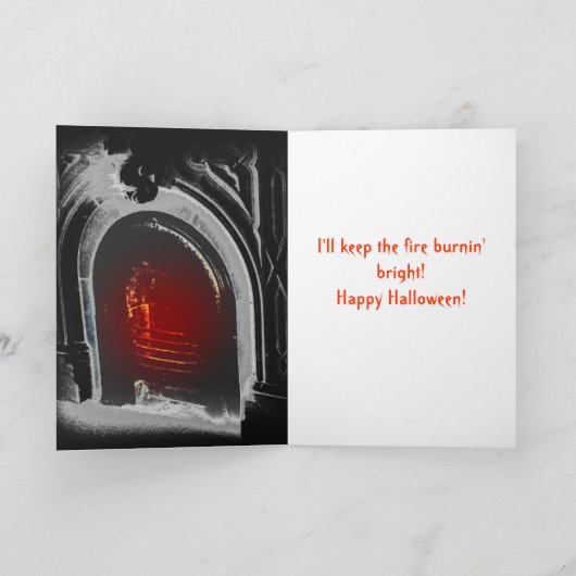 Grimm Gothic Halloween Greetings Kaart (Binnen)