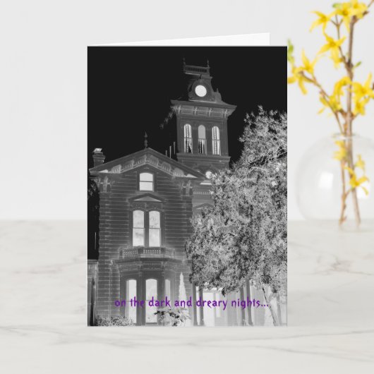 Grimm Gothic Halloween Greetings Kaart (Gele Bloem)