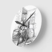 Grimm Reaper Death Skeleton List Macabre Art Ronde Klok (Hoek)