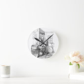 Grimm Reaper Death Skeleton List Macabre Art Ronde Klok (Huis)