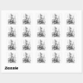 Grimm Reaper Death Skeleton List Macabre Art Vierkante Sticker (Vel)