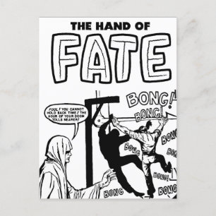 Grimm Reaper Man Holding Back time Stripkunst Briefkaart