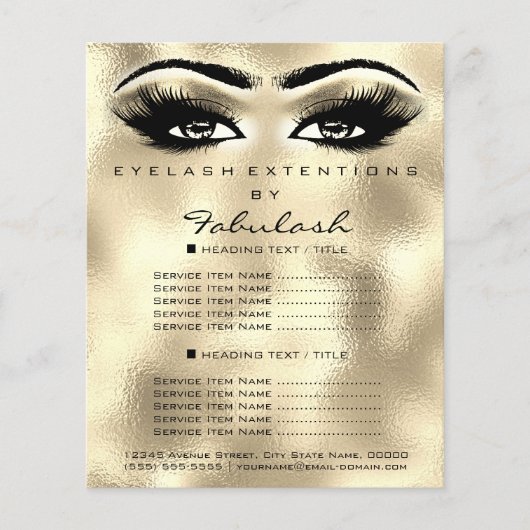 Grimmer Beauty Lash Glitter Flyer Eyes Goud (Voorkant)