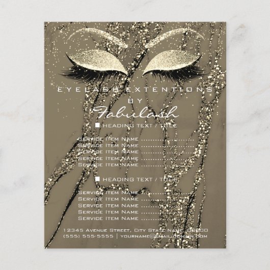 Grimmer Beauty Salon Glitter Flyer Marble1 (Voorkant)