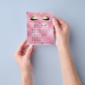 Grimmer Beauty Salon Goud Glitter Flyer Roze (Hand)