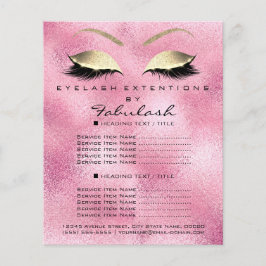 Grimmer Beauty Salon Goud Glitter Flyer Roze