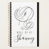 Grimmer Feminine Lijn Kunst Vrouw Hand Getekend Planner (Voorkant)