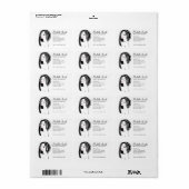 Grimmer gezicht vrouw Lange wimpers branding Etiket (Full Sheet)