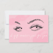Grimmer Lashes Wenkbrauwen Roze Cadeaubon Bedankkaart (Voorkant)