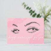 Grimmer Lashes Wenkbrauwen Roze Cadeaubon Bedankkaart (Staand voorkant)