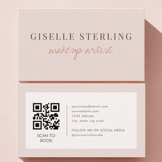 Grimmer QR-code Roze Blush Visitekaartje