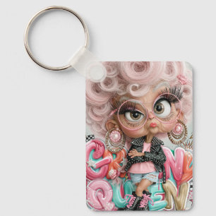 Grimmerige Sassy Koningin Punk Sleutelhanger