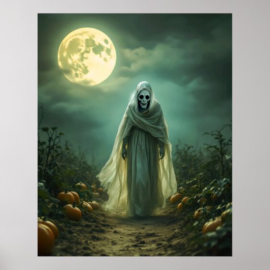 Grimmig figuur in maanlicht poster (Voorkant)