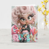 Grimmig Sassy Queen Punk Kaart (Gele Bloem)