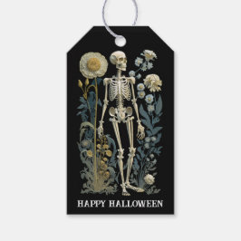 Grimmig Skelet Halloween | Zwart Griezelig Botanis Cadeaulabel