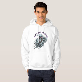 Grimmige Grim Reaper Katapult Voorprint Witte Hood Hoodie