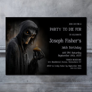 Grimmige Grim Reaper met Cupcake Verjaardagsfeestj Kaart