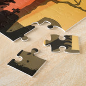 Grimmige Jack-o-lantern begraafplaats horror Legpuzzel (Zijkant)