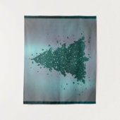 Grimmige Kerstboom | Donker Middernacht Teal Groen Wandkleed (Voorkant)