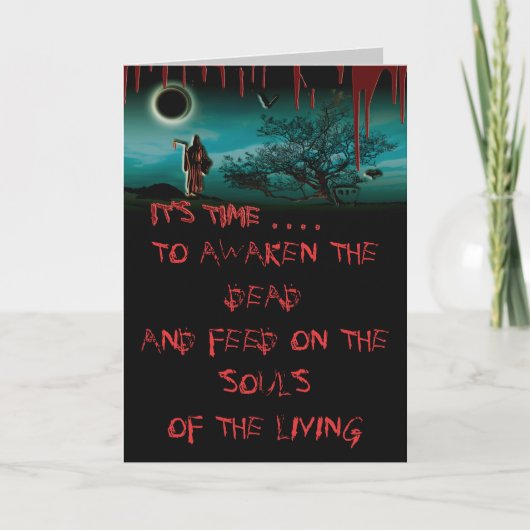 Grimmige maaier bloederige halloween kaarten (Voorkant)