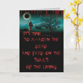 Grimmige maaier bloederige halloween kaarten (Gele Bloem)