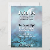 Grimmige Maan Wolken Halloween Feest Uitnodigingen (Achterkant)